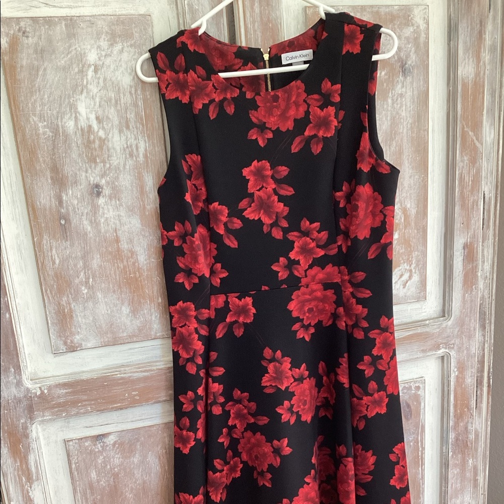 Calvin Klein floral a line dress 12